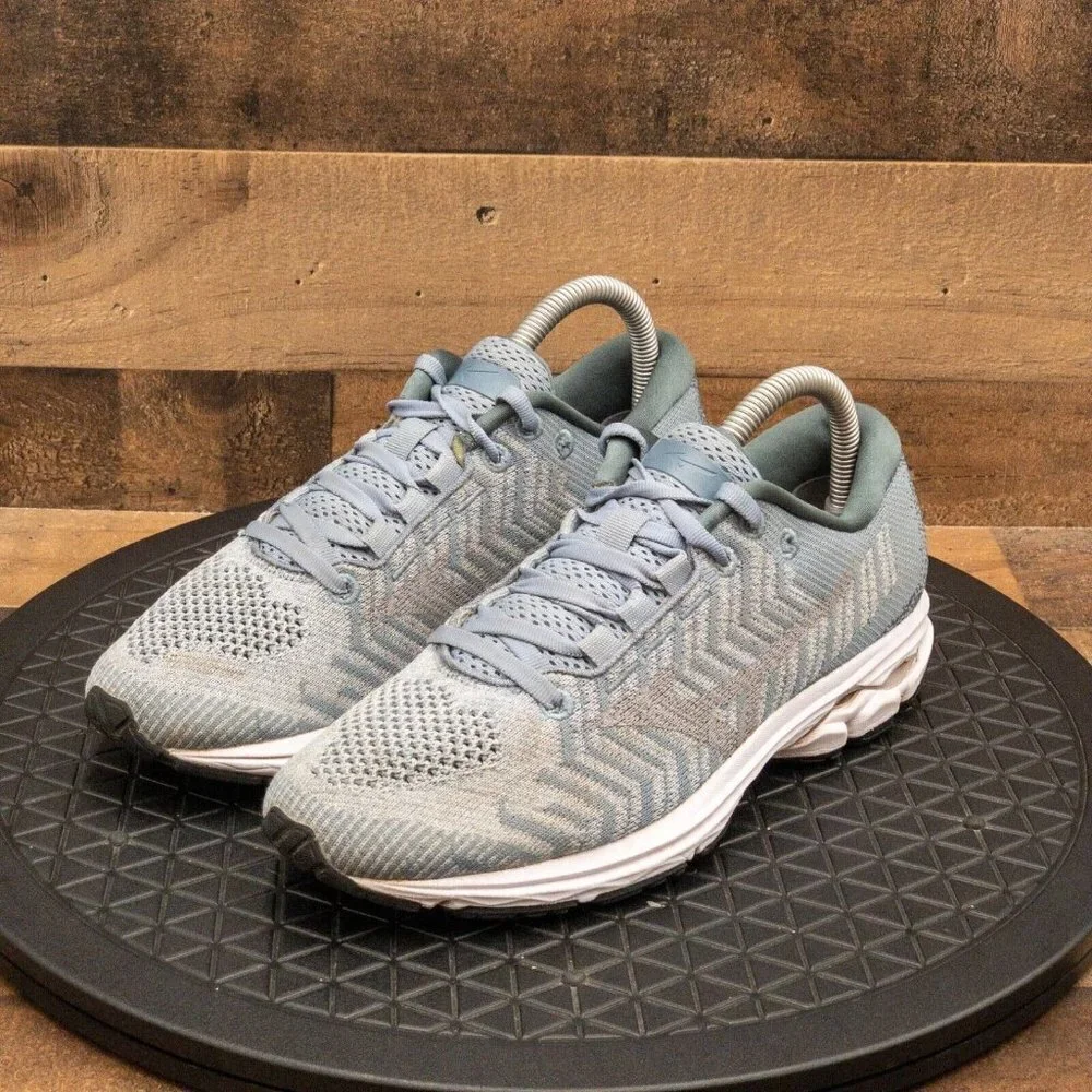 MIZUNO WAVE RIDER WAVE KNIT WOMENS ATHLETIC SHOES RUNNING GYM BLUE LOW SIZE 7.5